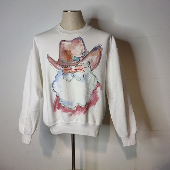 Vintage 90s Diane Wat Hand Painted Sweatshirt Sant - Picture 2 of 9